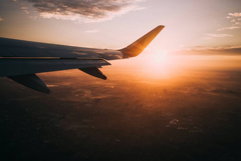 view out plane window