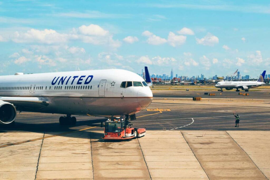 United plane on the tarmac