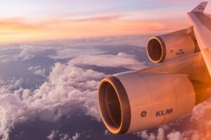 KLM plane view out the window