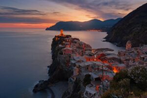 cinque terre at sunset